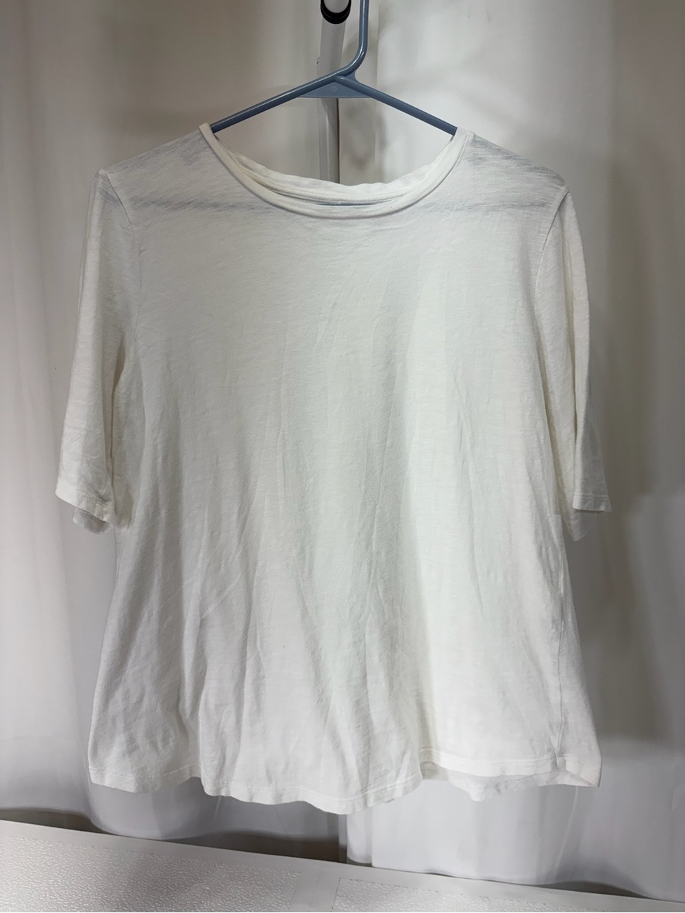 Eileen Fisher Cream Short-Sleeve Relaxed Tee 3942
